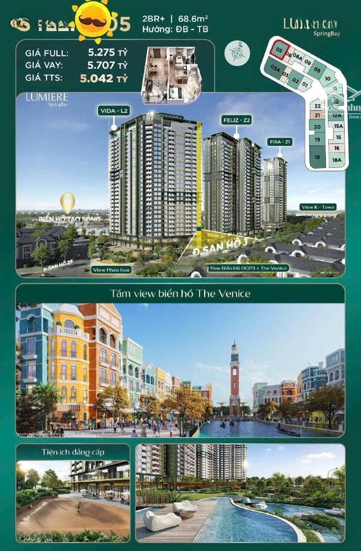 Chỉ 5tỷ đồng, Anh Chị Sở Hữu Ngay Căn 2pn Góc + Kính Cong, View Mega Grand World Pháo Hoa - Htls 0%