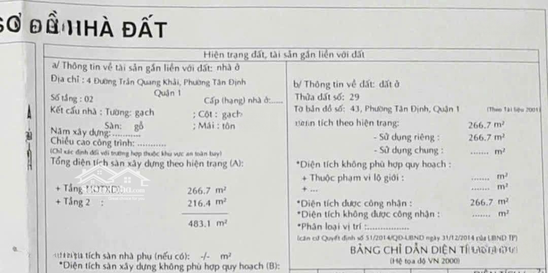 Bán Gấp Nhà Riêng Tại Trần Quang Khải, 100 Tỷ, 266m2, Q1, Hcm Giá Tốt