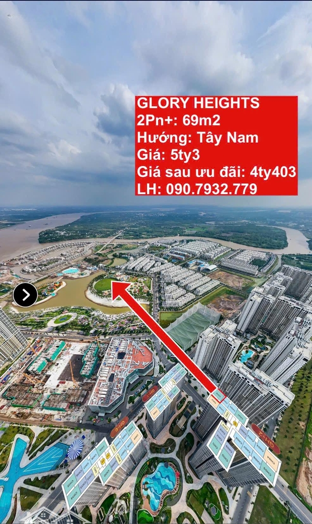 Căn Hộ 2pn+ Glory Heights Rẻ Nhất Thị Trường Chỉ 4,403 Tỷ!