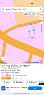bán đất tại xuân đông, cẩm mỹ, đồng nai, 999,99 triệu, 1482 m2, giá tốt hàng hiếm tại