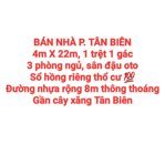 BÁN NHÀ TÂN BIÊN, 1TRỆT 1GÁC LỬNG, SỔ HỒNG THỔ CƯ, ĐƯỜNG NHỰA 8m THÔNG (NP1006)