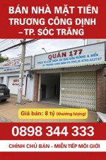 bán nhà chính chủ 3 căn liền kề mặt tiền trương công định trung tâm tp. sóc trăng