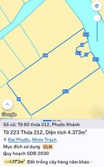 bán đất phước khánh, nhơn trạch. dt 4373m2, giá siêu rẻ, sang tên ngay trong ngày, lh ngay