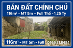 BÁN ĐẤT CHÍNH CHỦ – THÔN GIA LỘC, QUẢNG THỊNH 116m² – MẶT TIỀN 5m – FULL THỔ – CHỈ 1,25 TỶ