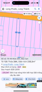 cần bán 252m2 ,100m2 thổ cư , bàu cạn , long thành - sổ hồng riêng .