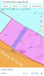 bán đất mặt tiền rừng sác giá 28 triệu rộng 5,8m dài 40m dt: 238,6m thổ cư 99m. giá: 28 triệu