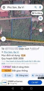 chính chủ bám 1.756m2 full thổ cư tại phú mỹ c, phú sơn, ba vì, đường trước đất 6m, phân lô tốt