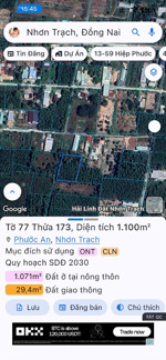 chính chủ bán đất phước an, nhơn trạch, đồng nai, có 70m2 thổ cư. giá tốt lh 