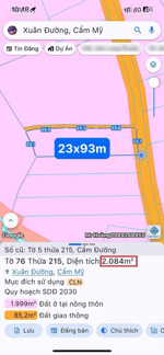 bán đất tại xã cẩm đường, long thành cách sân bay long thành 2,5km