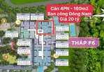 căn góc 4pn diện tích 160m2, ban công đông nam, tổng giá 20.4 tỷ, giá tốt nhất sun feliza cầu giấy