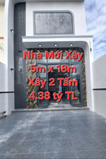 nhà hóc môn - (5m x 18m) - nhà xây mới 2 tấm - giá 4.38 tỷ còn bớt - ô tô đậu trước nhà.