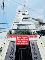hàng hiếm ga metro - thảo điền. nhà 71m2 quốc hương xây 1 trệt - 4 tầng, hẻm 6m thông. giá 6,39 tỷ