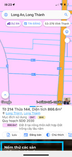 chủ gửi bán 866m2 thổ cư+ sổ riêng vị trí an toàn, tiềm năng