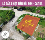lô đất 3 mặt tiền - thôn hải sơn - trân châu - cát bà.