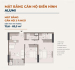 bán cc tại alumi - alluvia city, 75m2, 2pn, 2wc, chính chủ, giá ưu đãi