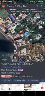bán đất đường trần phú phường 5 vũng tàu, giá 25,3 tỷ, dt 520m2 full thổ cư, view biển trực diện