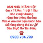 BÁN NHÀ TÂN HIỆP, 1TRỆT 1LẦU, SỔ HỒNG THỔ CƯ, GÓC 2 MẶT ĐƯỜNG NHỰA 5m THÔNG THOÁNG