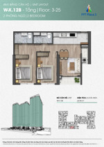 rẻ nhất fpt 3 căn tầng 17 hướng nam. loại 2pn 2wc thiết kế mở, dự kiến bàn giao quý 2/2026