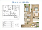 chính chủ giao bán căn 104m2 chung cư bid residence với 3pn và 2wc, giá 3~4 tỷ theo tt