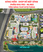 bán shop chân đế mặt sảnh pr3, đối view hồ, diện tích nhỏ 46,4m2 9,3 tỷ / dòng tiền 55tr/tháng