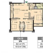 bán siêu phẩm 3pn cực thoáng, dt siêu to 95,1m2 thông thủy giá chỉ 6,35tỷ thu về phân khu the paris