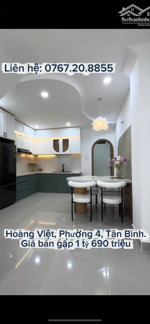 bán nhà bờ kè hoàng việt, p.4 tân bình 49m² shr giá chỉ 1,69 tỷ. sẵn hđ thuê 14tr/tháng