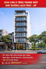 bán nhà 6 tầng thang máy xây mới x 96m mặt đường lạch tray. view đẹp. giá 29 tỷ