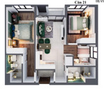 căn hộ dualkey sentosa hải phòng, tầng cao view đẹp, giá chỉ 2.98 tỷ, full tiện ích