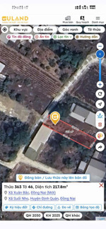 bán đất mặt tiền suối nho định quán, 217.8m², đường nhựa