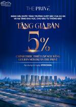 THE PRIVE KỸ NGUYÊN TĂNG GIÁ SỐ 1 KHU ĐÔNG CHỈ 650 TRIỆU NHẬN NHÀ 6,8% KÝ HĐMB CK 12,5% CHỜ GÌ BẠN