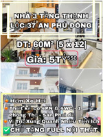 nhà 3 tầng mới đẹp lung linh thạnh lộc - hẻm xe hơi - ngang 5m hiếm - hơn 5 tỷ