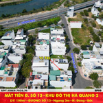 hà quang 2 - mặt tiền đường số 13 - 100m2 80 triệu/m2