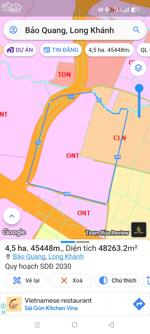 BÁN GẤP LÔ ĐẤT 3 MẶT TIỀN “VÀNG” TẠI TP. LONG KHÁNH - DIỆN TÍCH 4,5 HECTA, 600M MẶT TIỀN