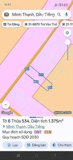 cần bán gấp đất xã minh thạnh dầu tiếng. 20x68, 300m2 tc. giá 1,18 tỷ tl