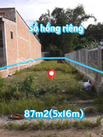 bán gấp lô đất 87m2 giá 1ty7 đường cây da xã tân phú trung, củ chi gần trường học - sổ hồng riêng