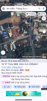 bán nhanh 236,9m2 có 150m thổ cư . an viễn trảng bom giá ngộp 2ty2 . cắt lỗ bán trước tết