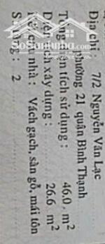 Nhà 2 tầng 2.6x12m hẻm xe hơi, 7/2 Nguyễn Văn Lạc 4.65 tỷ