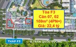 tòa f3, căn số 07 và 02, căn góc 4pn+ 159m² view đường phạm hùng giá 22,4 tỷ sun feliza cầu giấy
