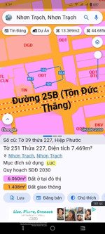 cần bán lô đất góc 2mt đường trước sau 1/25b hiệp phước, qh full odt, kdc ở kín, sát khu gamuda