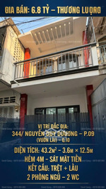 bán nhà 344/2, nguyễn duy dương, dt: 4.6m*12.5m. 43.2 m2.gía 6.7 tỷ thương lượng