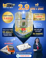 2pn2wc chỉ từ 2,9 tỷ tt đợt1 5%, 07/2026 mới đóng tiếp, ~1%/tháng full tiện ích all in one