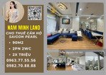 hải yến nam minh land - cho thuê căn hộ saigon pearl 2 phòng ngủ 90m2, tầng cao, đầy đủ nội thất