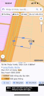 bán đất sào hương lộ 2, xã long phước, dt: 1.181m2 tường rào bao quanh kiên cố, giá bán 4tỷ500tr