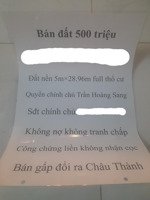 bán đất 144.8m2 tại đường 4 - 4, thị trấn dương minh châu, 500 triệu vnd, bán gấp đổi ra châu thành