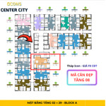 bcons center city - căn 2pn-2wc duy nhất mã 01 tầng 08 giá f0 chủ đầu tư view nội khu đông nam