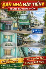 bán nhà mặt tiền bà triệu trung tâm hóc môn chỉ 5,2 tỷ