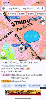 cần bán vài lô đất đường nhựa 1/quốc lộ 51 sát ngã tư 67, thổ cư, mặt trước sân bay giá rẻ đầu tư
