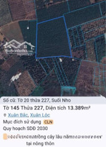 bán đất tại xã suối nho, 9.5 tỷ giá tl, 13389 m2, mặt tiền 100m, pháp lý đầy đủ