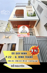nhà bình thạnh - giáp quận 1 - diện tích: 46 m2 - đất vuông vức - 3 tầng - 3 phòng ngủ - chỉ hơn 7