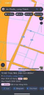 bán đất an phước âp 3 long thành đồng nai 855m2 100m2 thổ cư giá 8,5 tỷ đườg bê tông khu dân cư